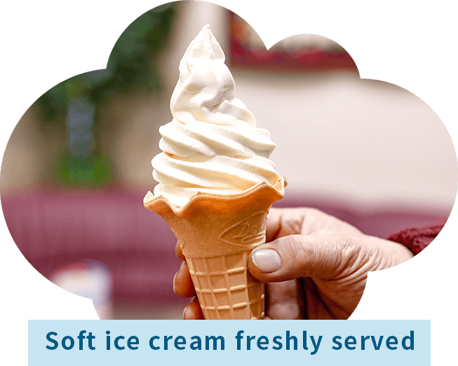 Soft ice cream freshly served